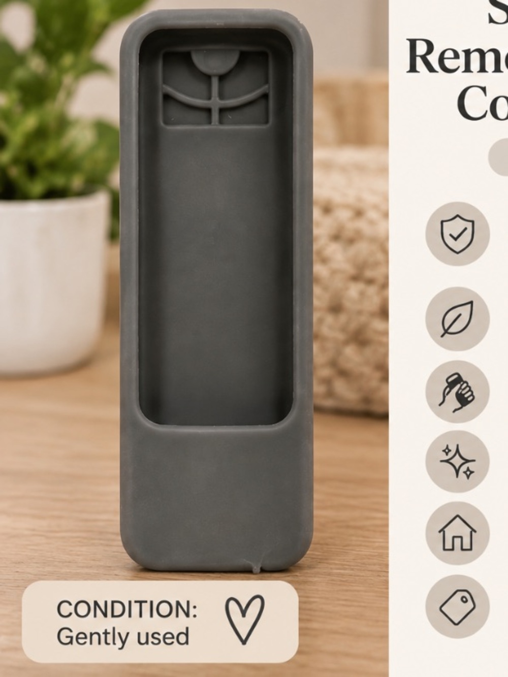 Gray Silicone Remote Control Cover Protective Case Sleeve